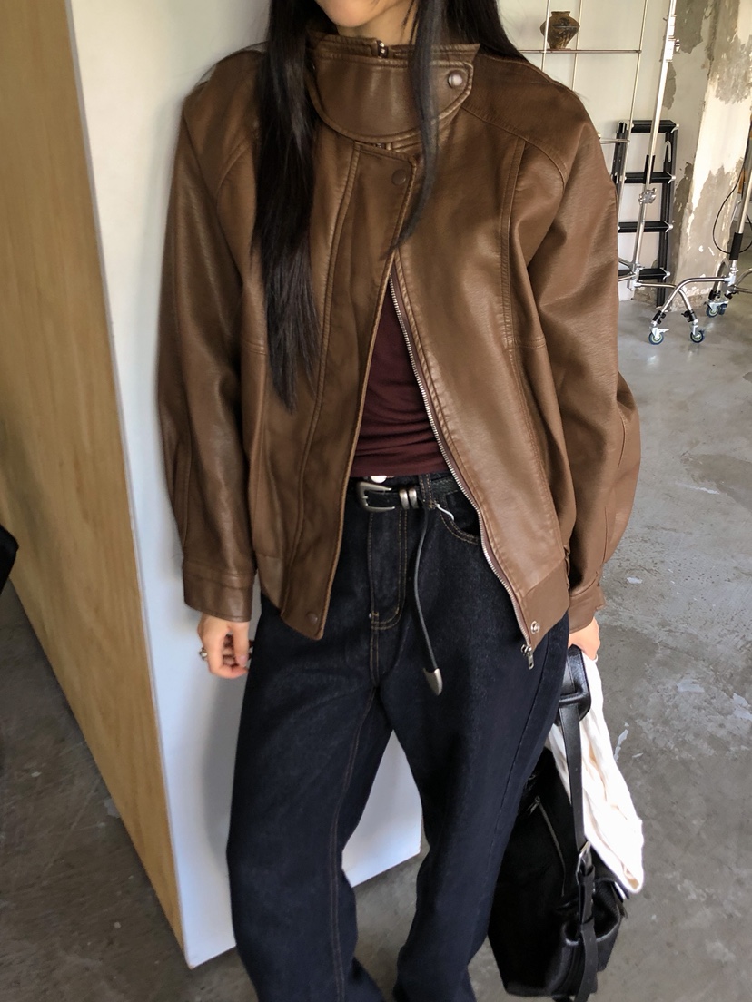 MURMUR東大門代購女士新品真品推薦熱賣職業夾克水洗皮革MURMUR夾克