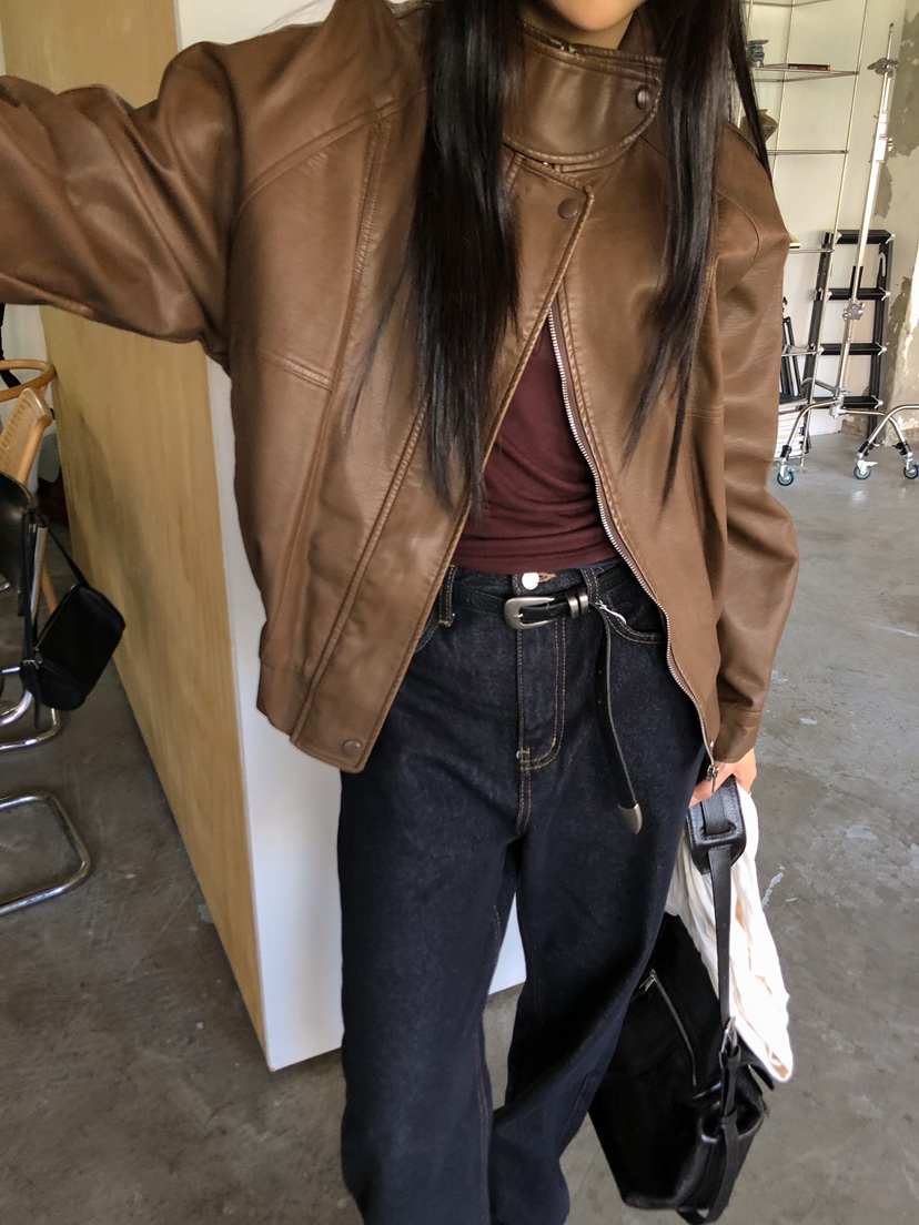 MURMUR東大門代購女士新品真品推薦熱賣職業夾克水洗皮革MURMUR夾克