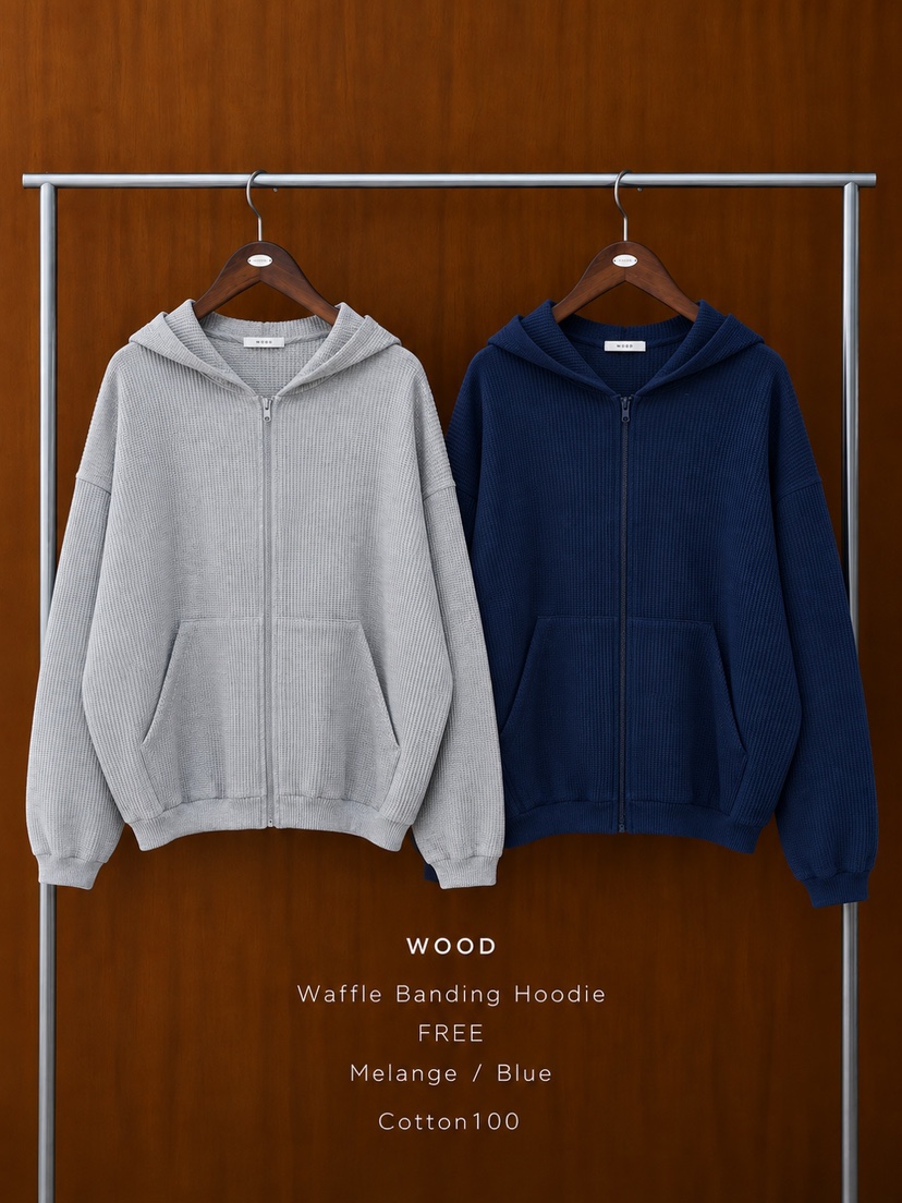 WOOD東大門實拍女裝新款人氣休閑時尚真品衛衣華夫格格紋WOOD-2件起衛衣圖色2左二色