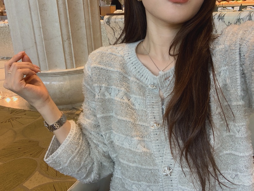 LA CREME東大門代購女裝新品時尚針織衫美利奴羊毛粗花呢LA CREME針織衫