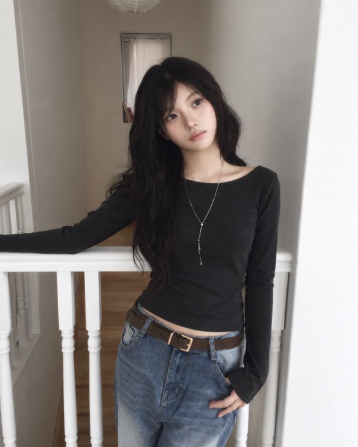 HEY/TO SEWING東大門代購女裝新款時尚休閑長袖T恤鏤空BY HEY/TO SEWING長袖T恤