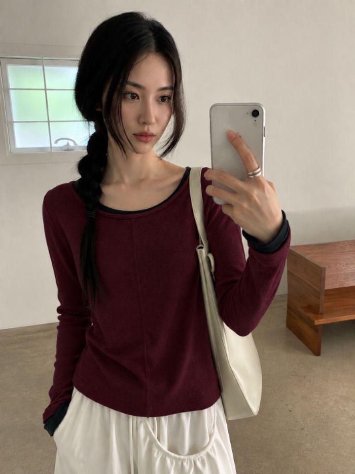 HEY/TO SEWING東大門代購女裝新款時尚休閑長袖T恤鏤空BY HEY/TO SEWING長袖T恤圖色4