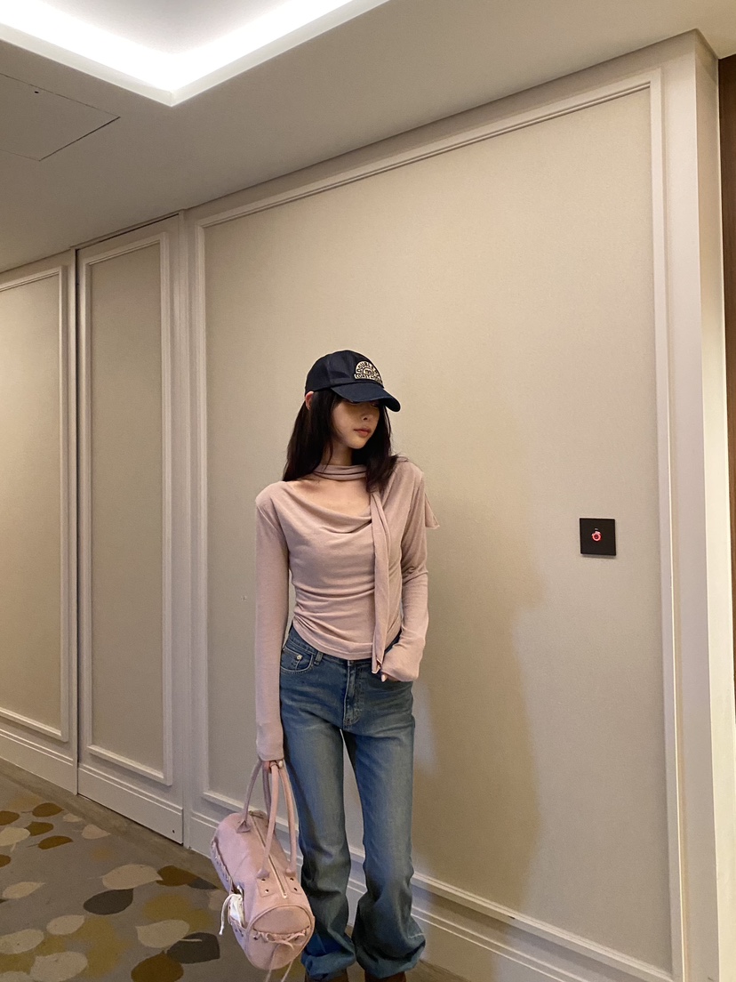 FOUREIGHT東大門代購女士新款時尚熱賣長袖T恤含脖帶披肩FOUR EIGHT長袖T恤