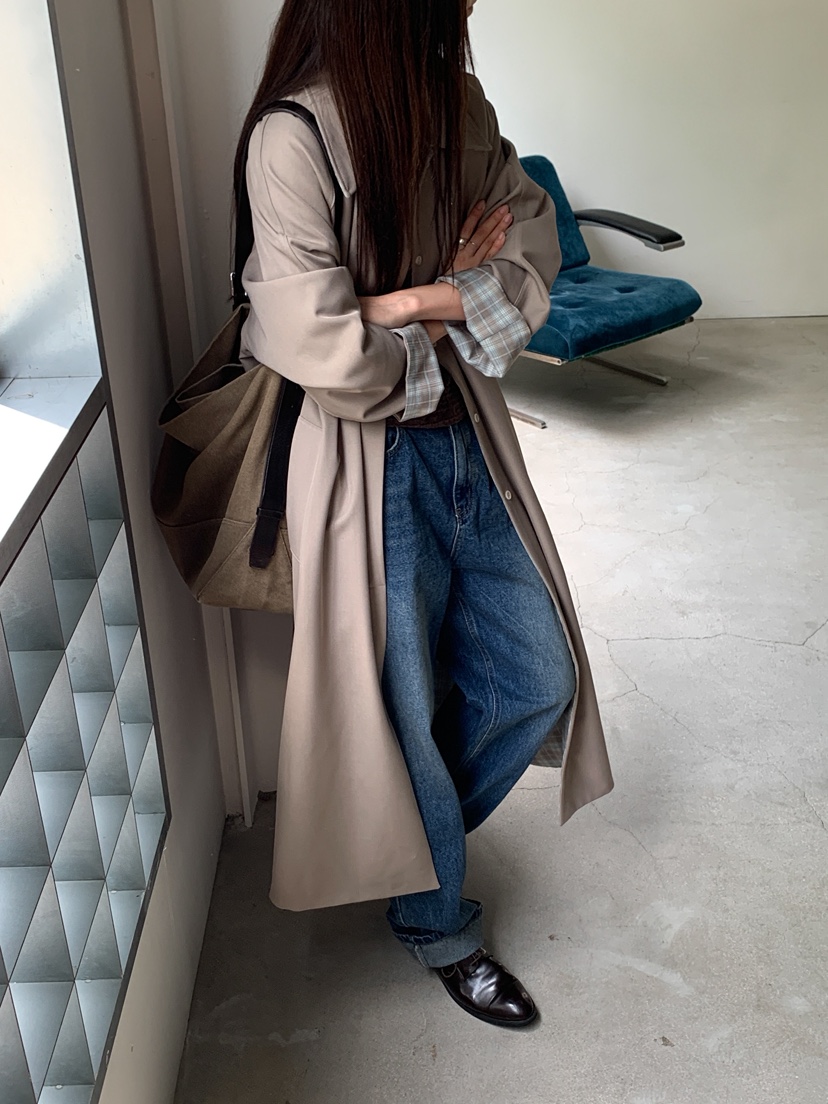 MURMUR東大門直郵女士新品熱賣真品職業人氣長款風衣含腰繩MURMUR長款風衣