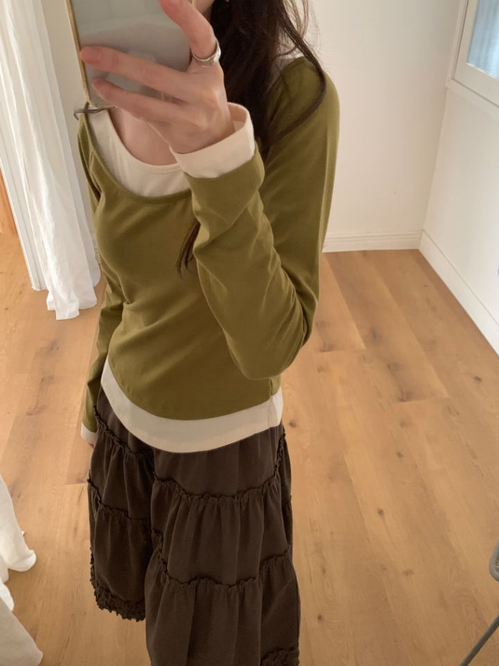 HEY/TO SEWING韓國直郵女士新款推薦時尚真品長袖T恤雙層BY HEY/TO SEWING長袖T恤