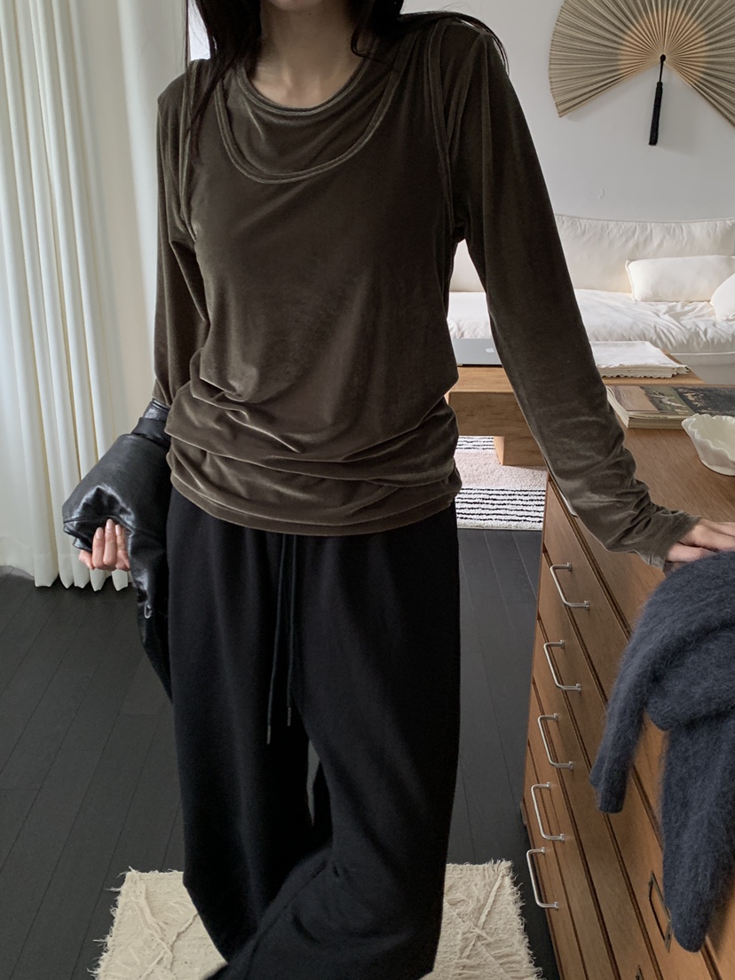 ATHEA東大門代購女士新款熱賣休閑時尚吊帶背心天鵝絨無袖ATHEA吊帶/背心