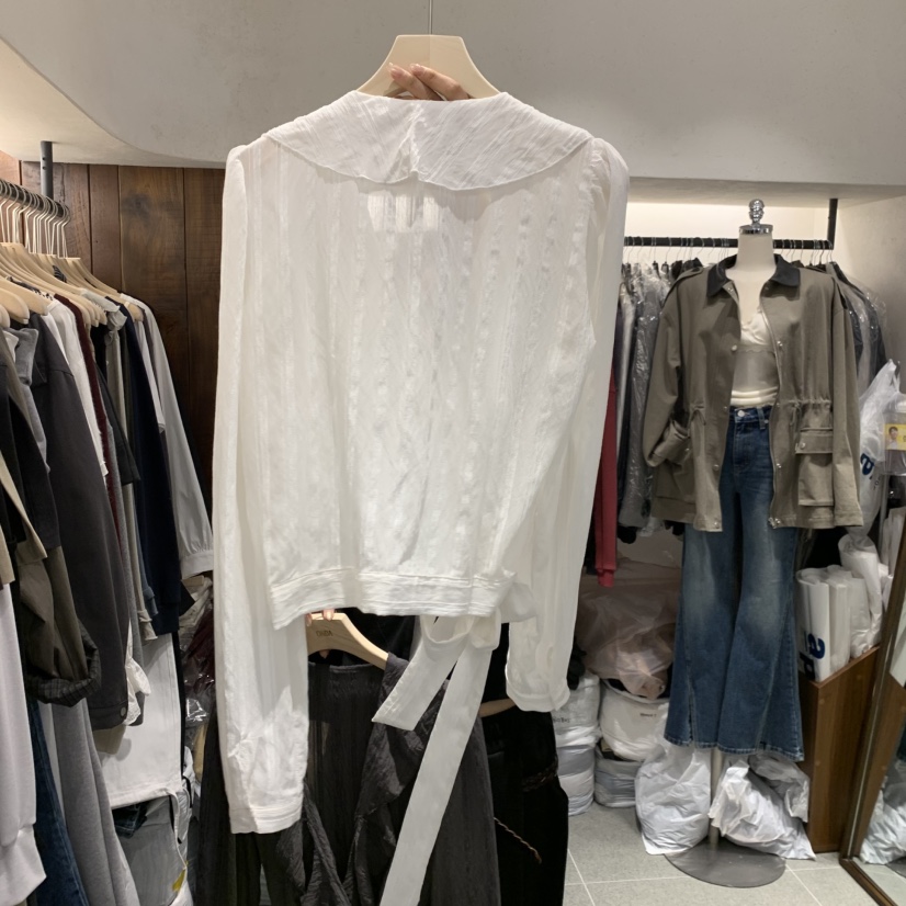 ONDA東大門代購女士新品時尚休閑推薦真品襯衫蕾絲衫荷葉邊ONDA襯衫/蕾絲衫
