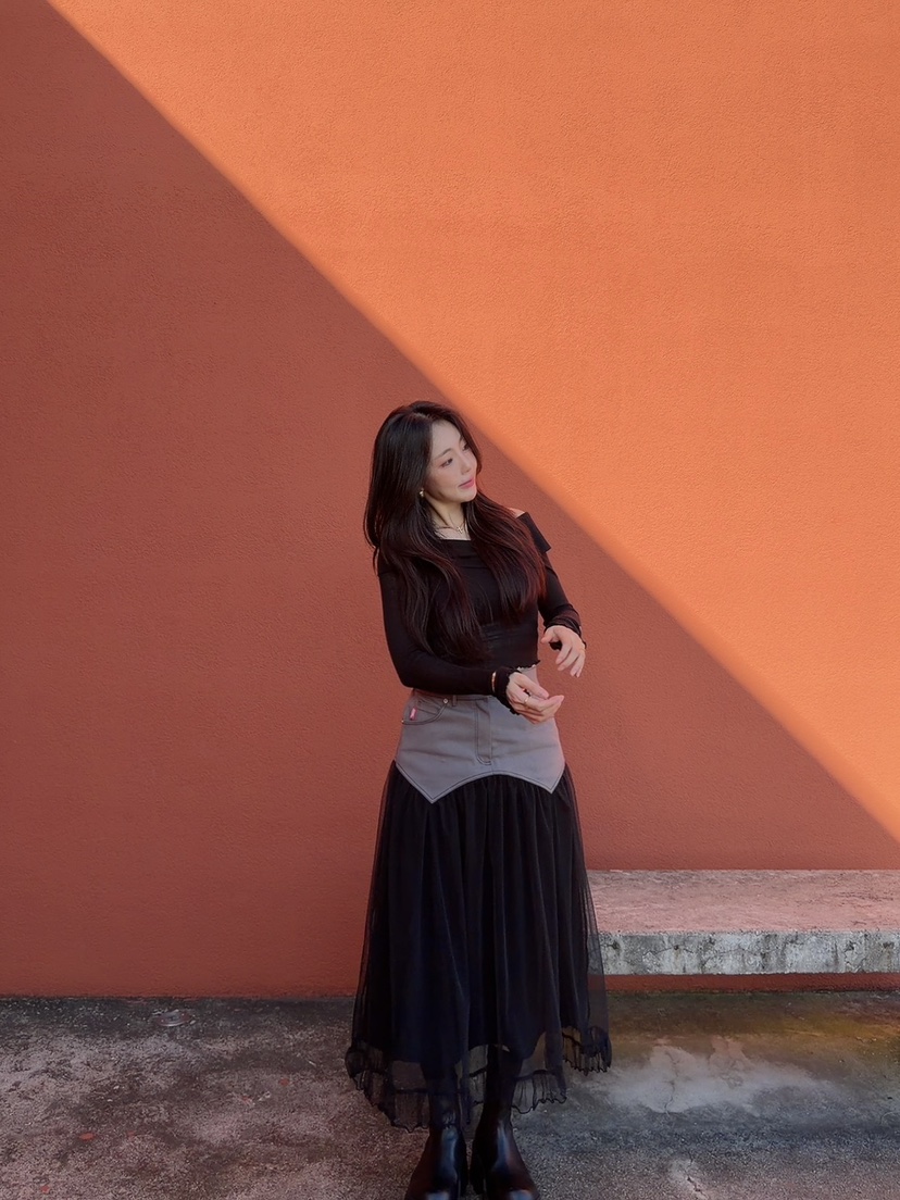 SEOUL PALETTE-Q韓國直郵女士新款推薦休閑職業長裙雙層SEOUL PALETTE-Q長裙