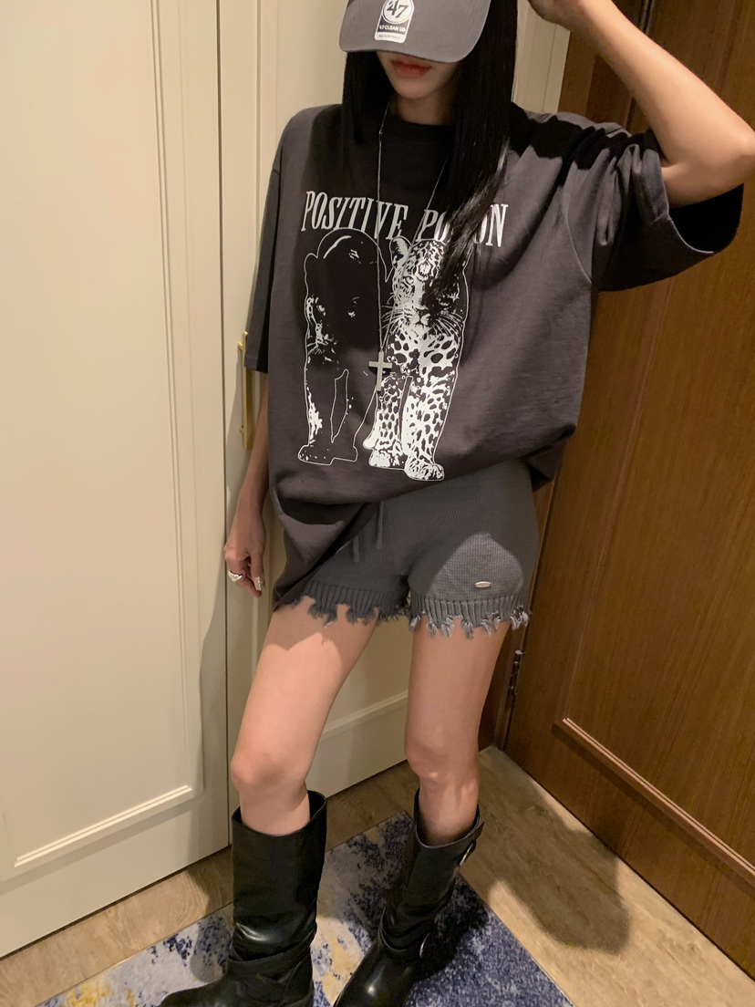 BADCALM韓國直郵女士新品時尚休閑熱賣推薦人氣真品短褲復古BADCALM短褲