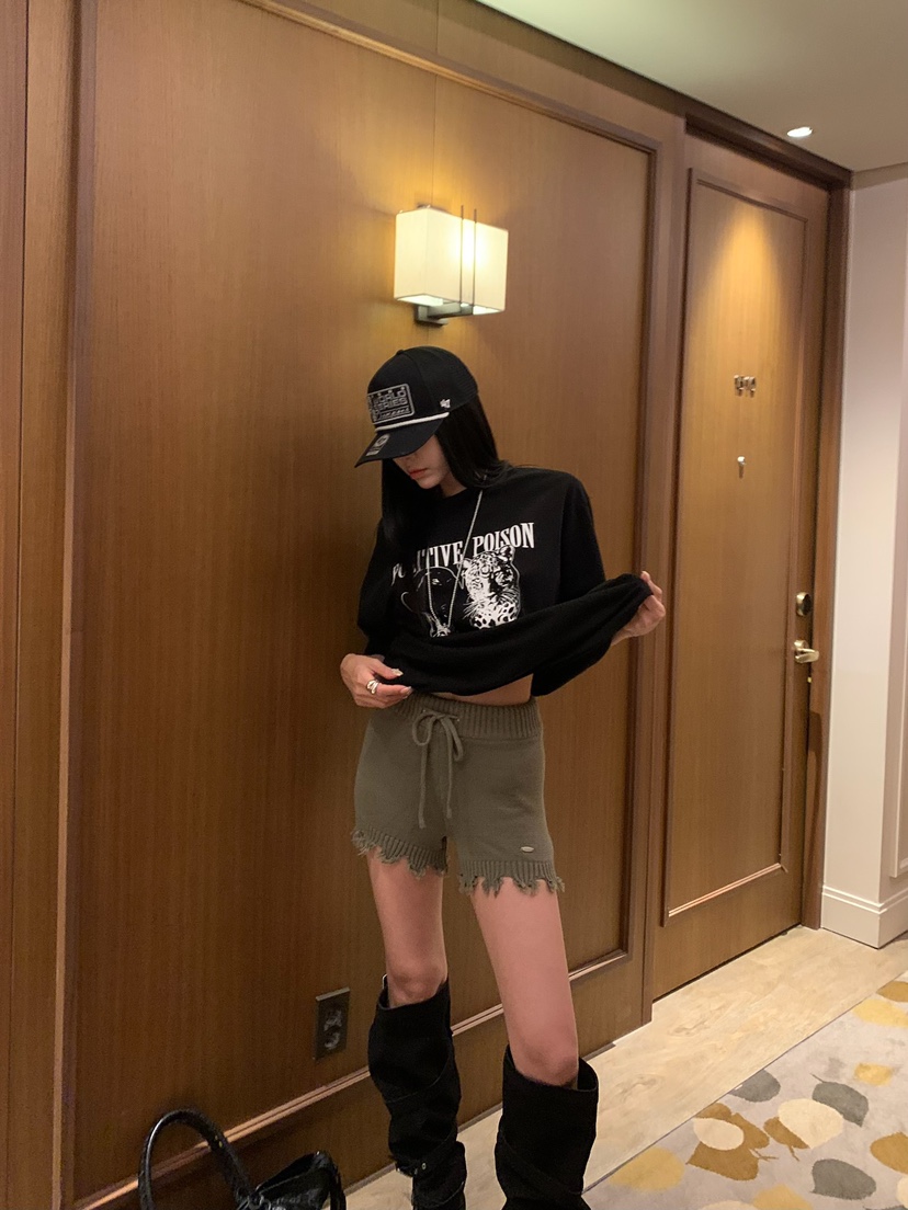 BADCALM韓國直郵女士新品時尚休閑熱賣推薦人氣真品短褲復古BADCALM短褲