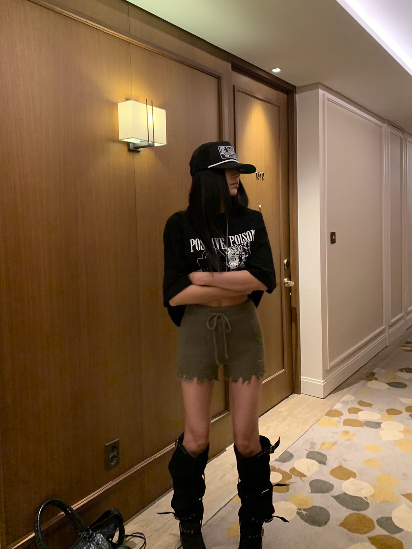 BADCALM韓國直郵女士新品時尚休閑熱賣推薦人氣真品短褲復古BADCALM短褲