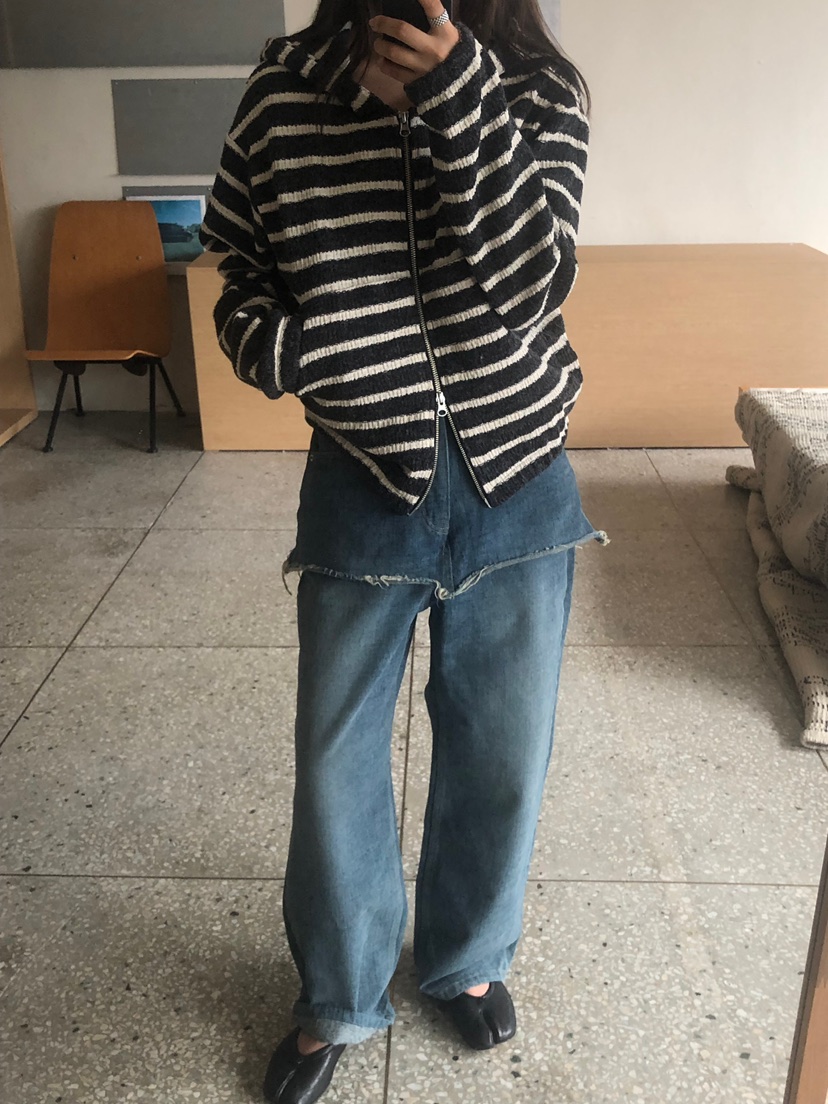ONDO-P東大門代購女裝新品人氣推薦夾克拉鏈連帽衫針織拉鏈ONDO-P夾克