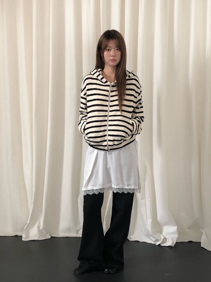 ONDO-P東大門代購女裝新品人氣推薦夾克拉鏈連帽衫針織拉鏈ONDO-P夾克
