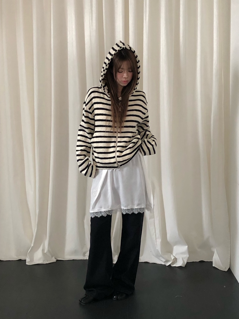 ONDO-P東大門代購女裝新品人氣推薦夾克拉鏈連帽衫針織拉鏈ONDO-P夾克