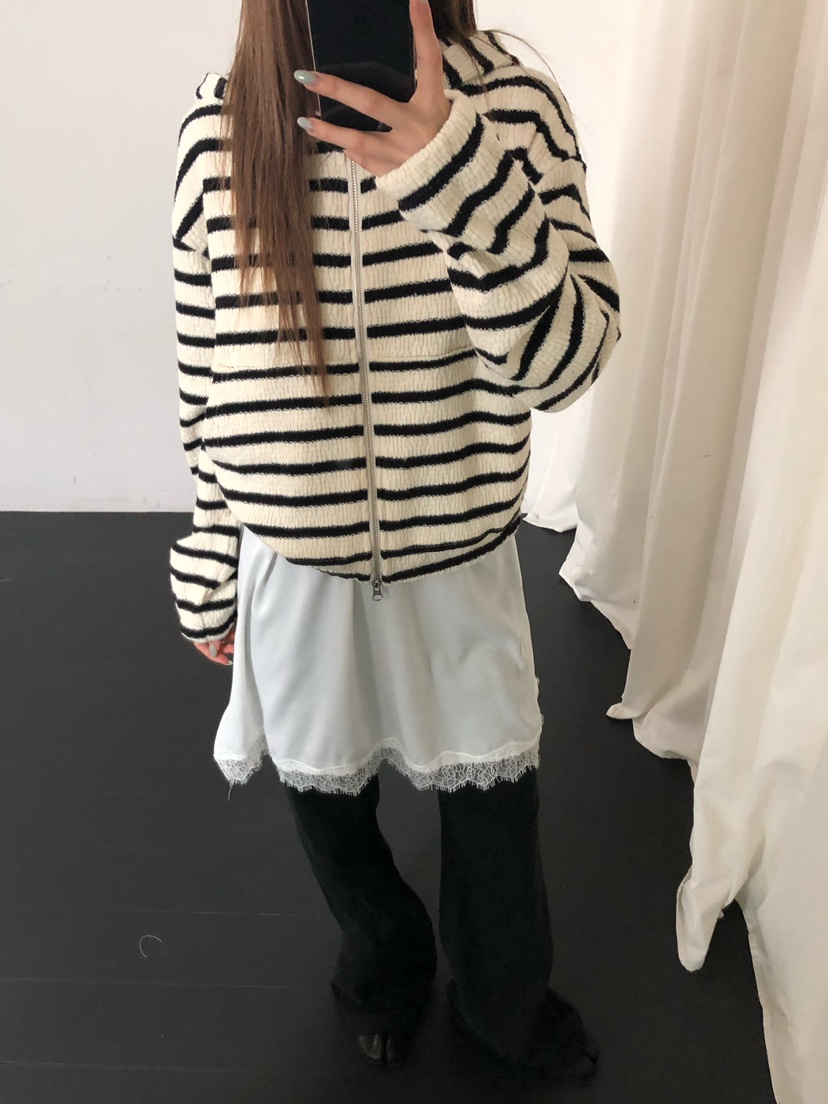 ONDO-P東大門代購女裝新品人氣推薦夾克拉鏈連帽衫針織拉鏈ONDO-P夾克