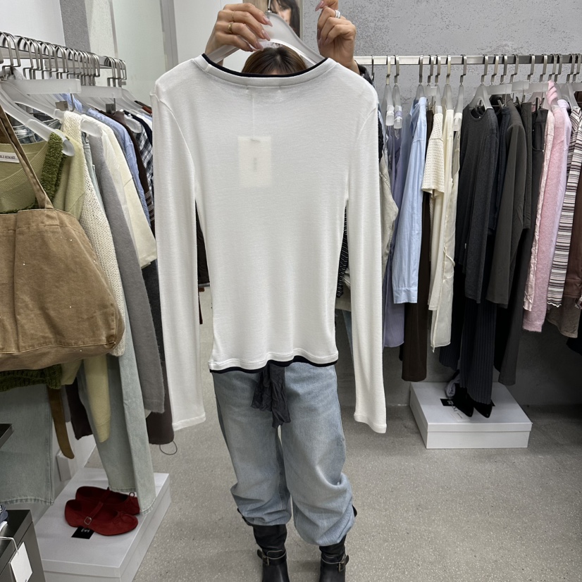 WEARABLE-L東大門代購女士新品推薦休閑熱賣真品長袖T恤WEARABLE長袖T恤