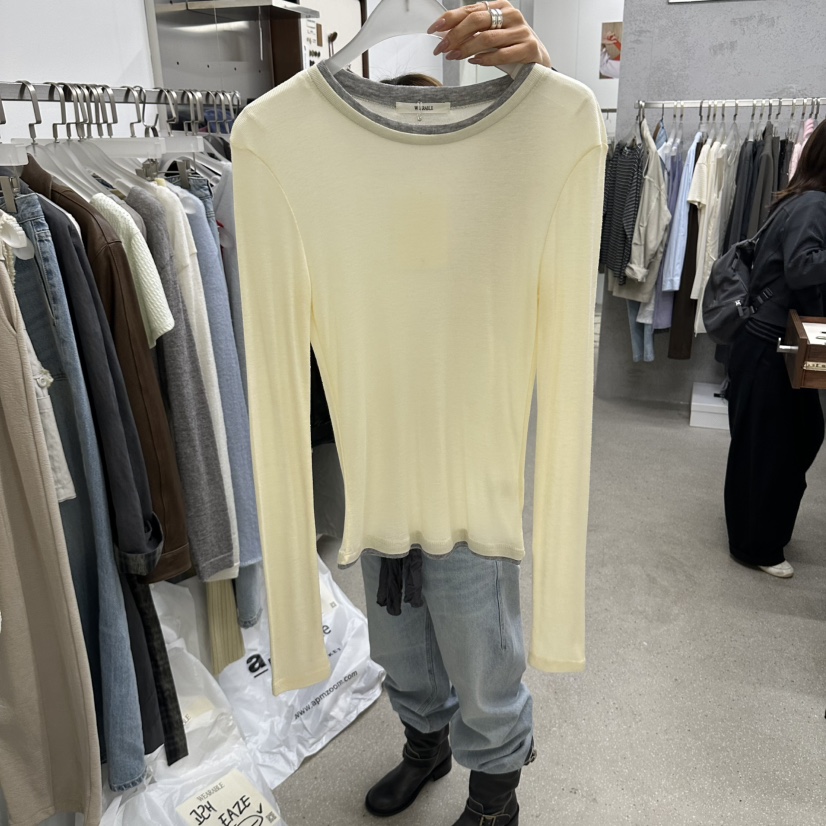 WEARABLE-L東大門代購女士新品推薦休閑熱賣真品長袖T恤WEARABLE長袖T恤圖色2