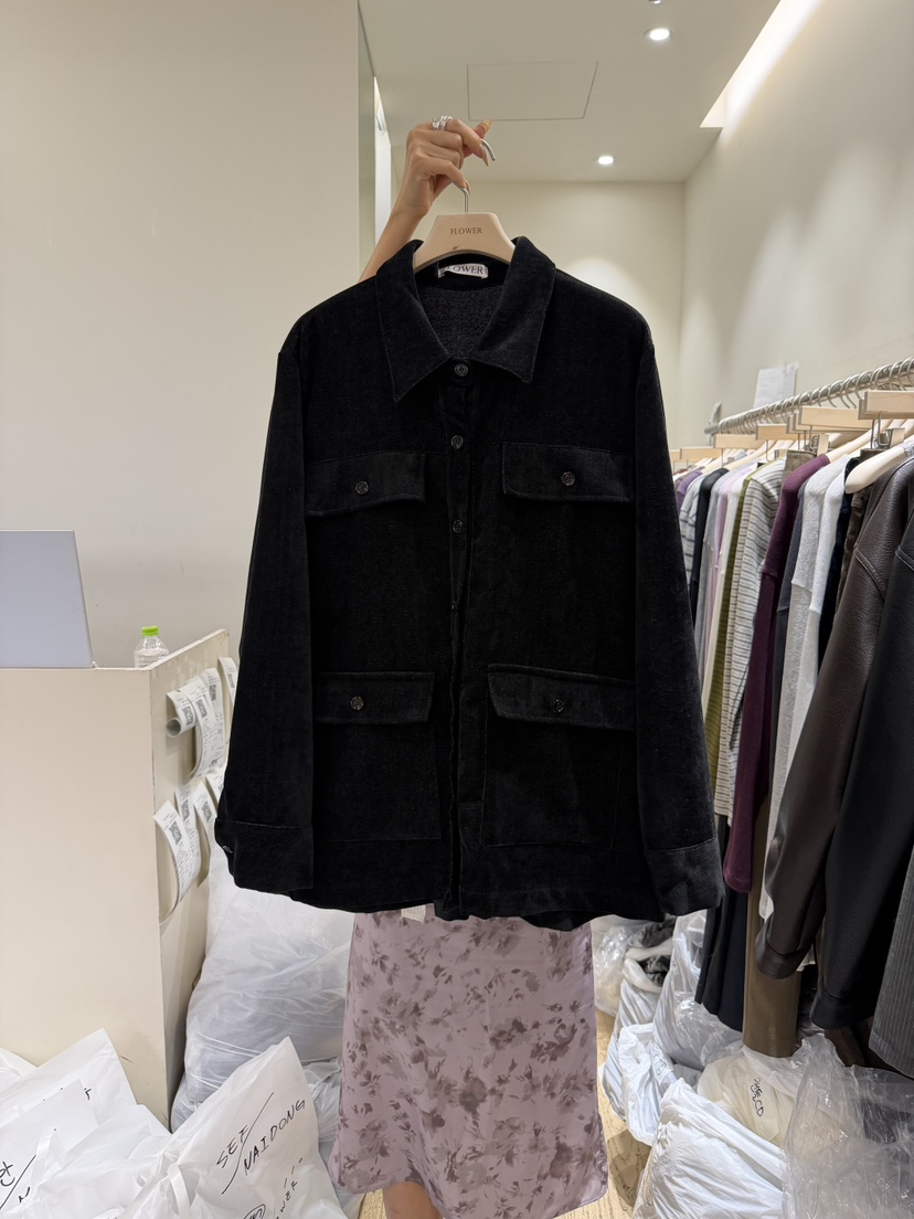 FLOWER-L東大門代購女裝新品真品人氣休閑推薦夾克天鵝絨FLOWER-L夾克圖色2黑色