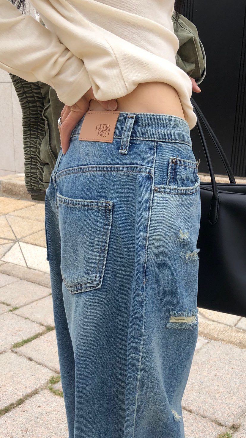 OVER RICH東大門直郵女士新品休閑熱賣推薦人氣時尚牛仔褲OVER RICH牛仔褲