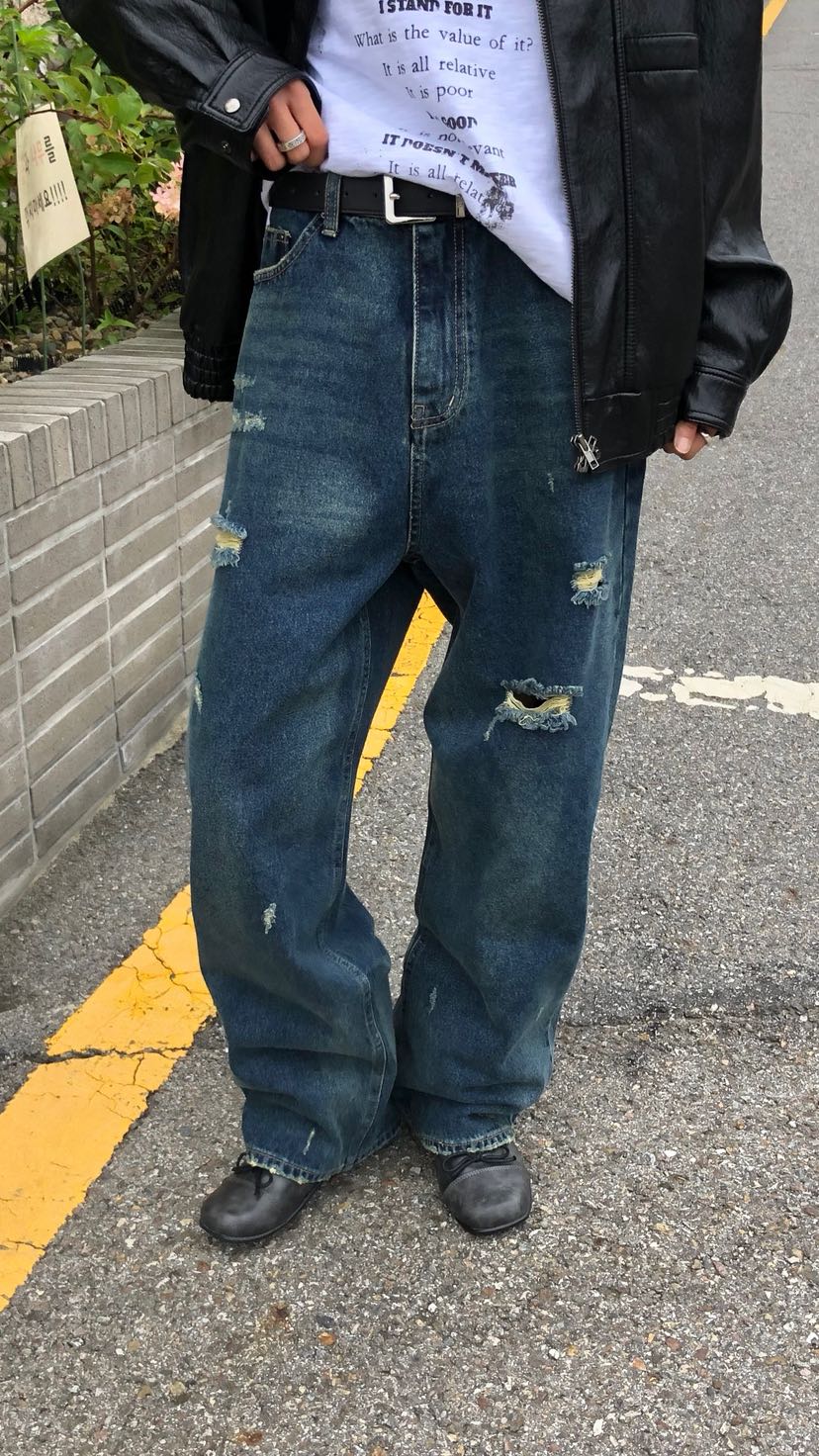 OVER RICH東大門直郵女士新品休閑熱賣推薦人氣時尚牛仔褲OVER RICH牛仔褲