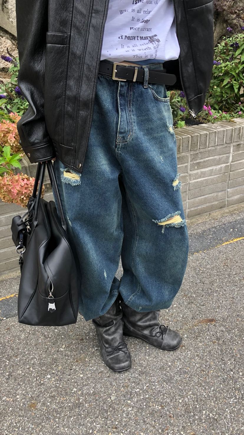 OVER RICH東大門直郵女士新品休閑熱賣推薦人氣時尚牛仔褲OVER RICH牛仔褲