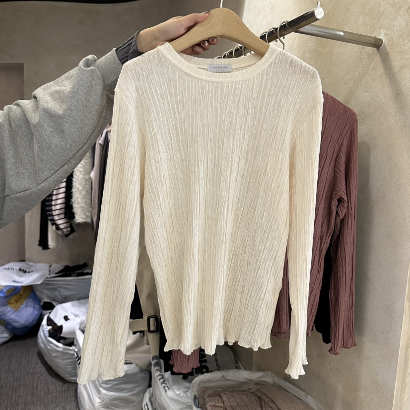 VINTAGE VIBE東大門代購女士新品時尚休閑真品人氣長袖T恤VINTAGE VIBE長袖T恤圖色1