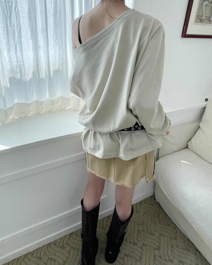 D2/A2東大門直郵女士新品熱賣休閑推薦人氣長袖T恤不含腰帶D2/A2長袖T恤