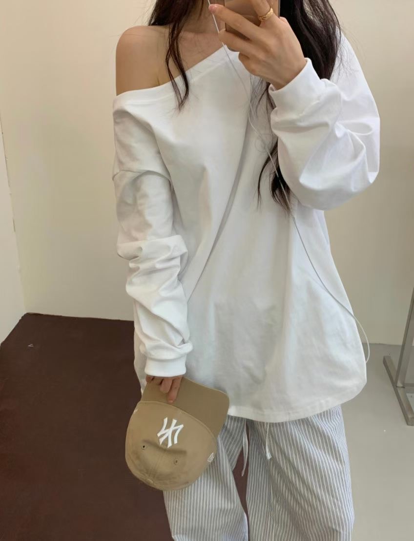D2/A2東大門直郵女士新品熱賣休閑推薦人氣長袖T恤不含腰帶D2/A2長袖T恤圖色3