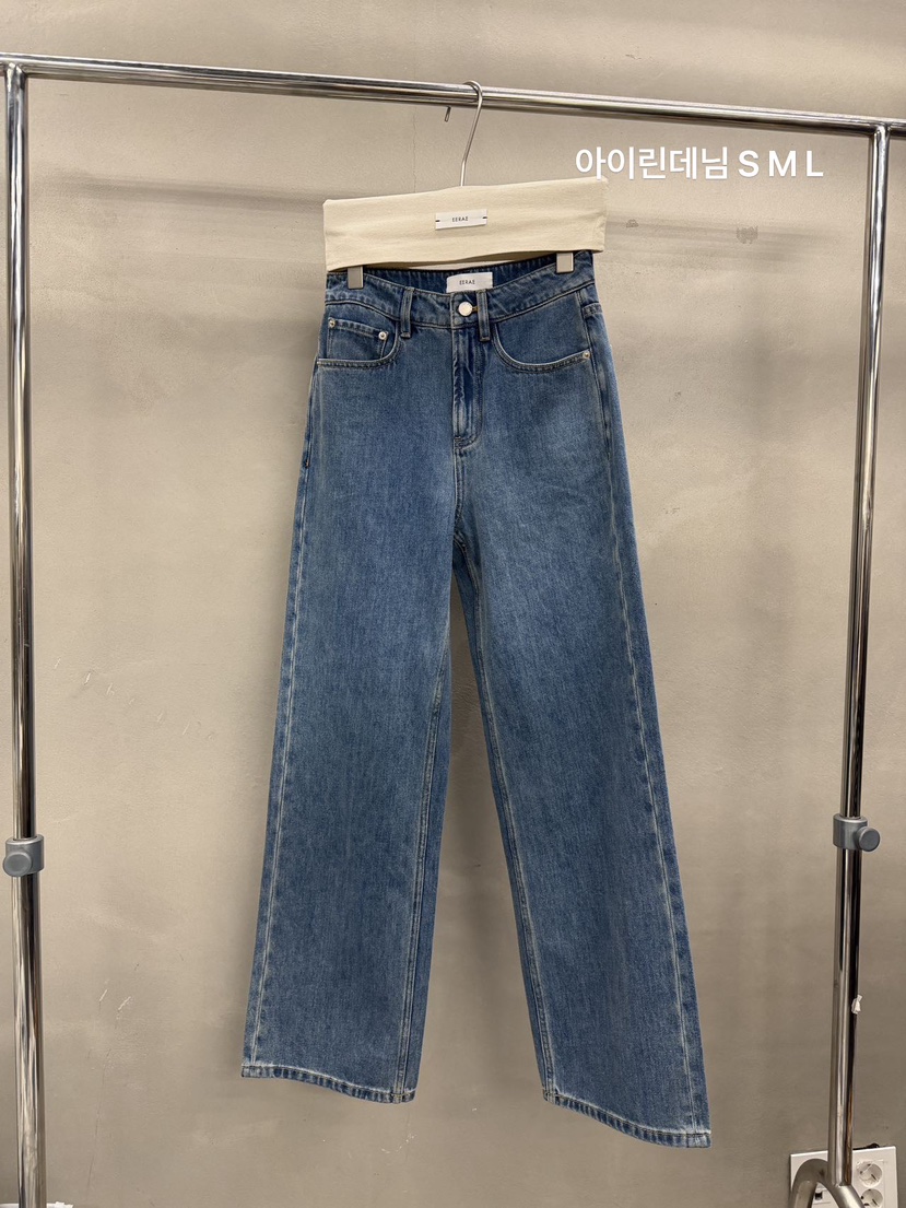 EERAE韓國代購女士新品真品推薦時尚熱賣人氣休閑牛仔褲EERAE牛仔褲圖色1