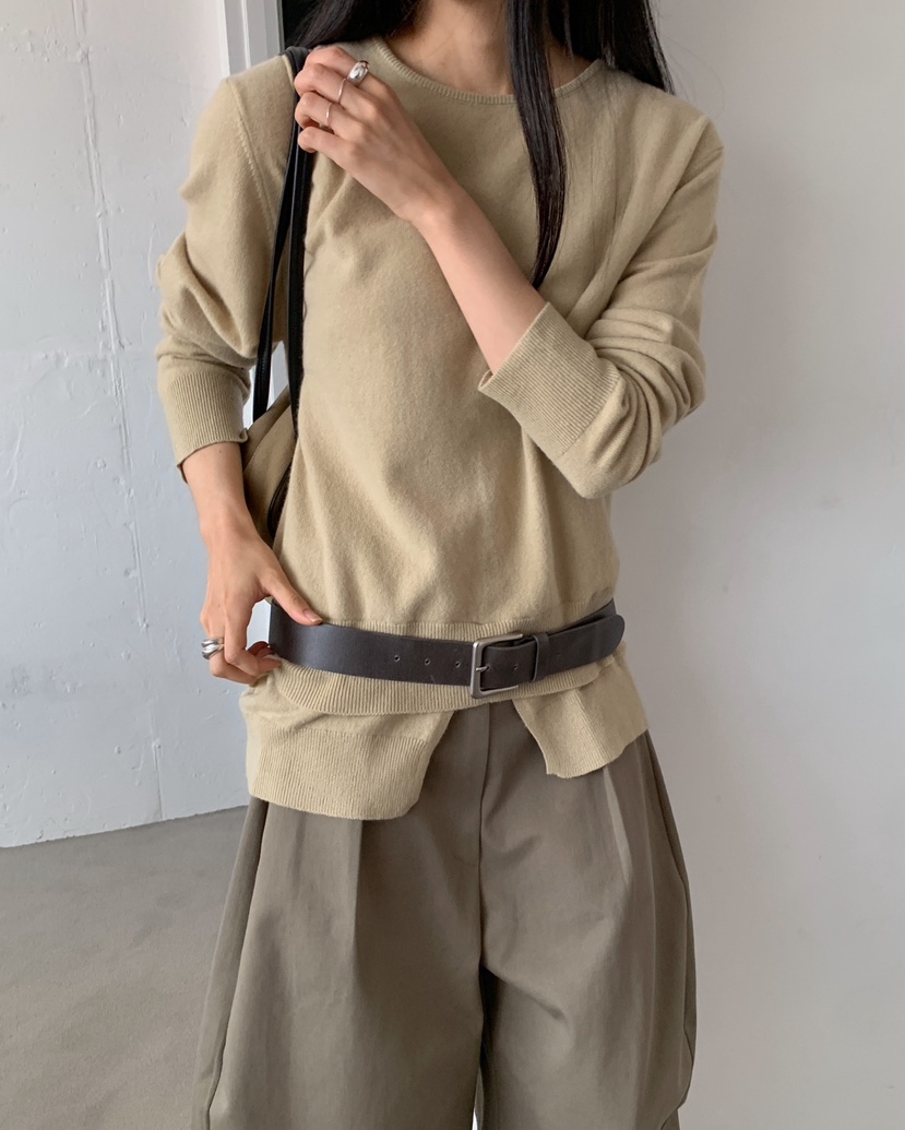 J SHOP韓國直郵女裝新品休閑推薦人氣熱賣時尚衛衣雙層開衩J_SHOP衛衣