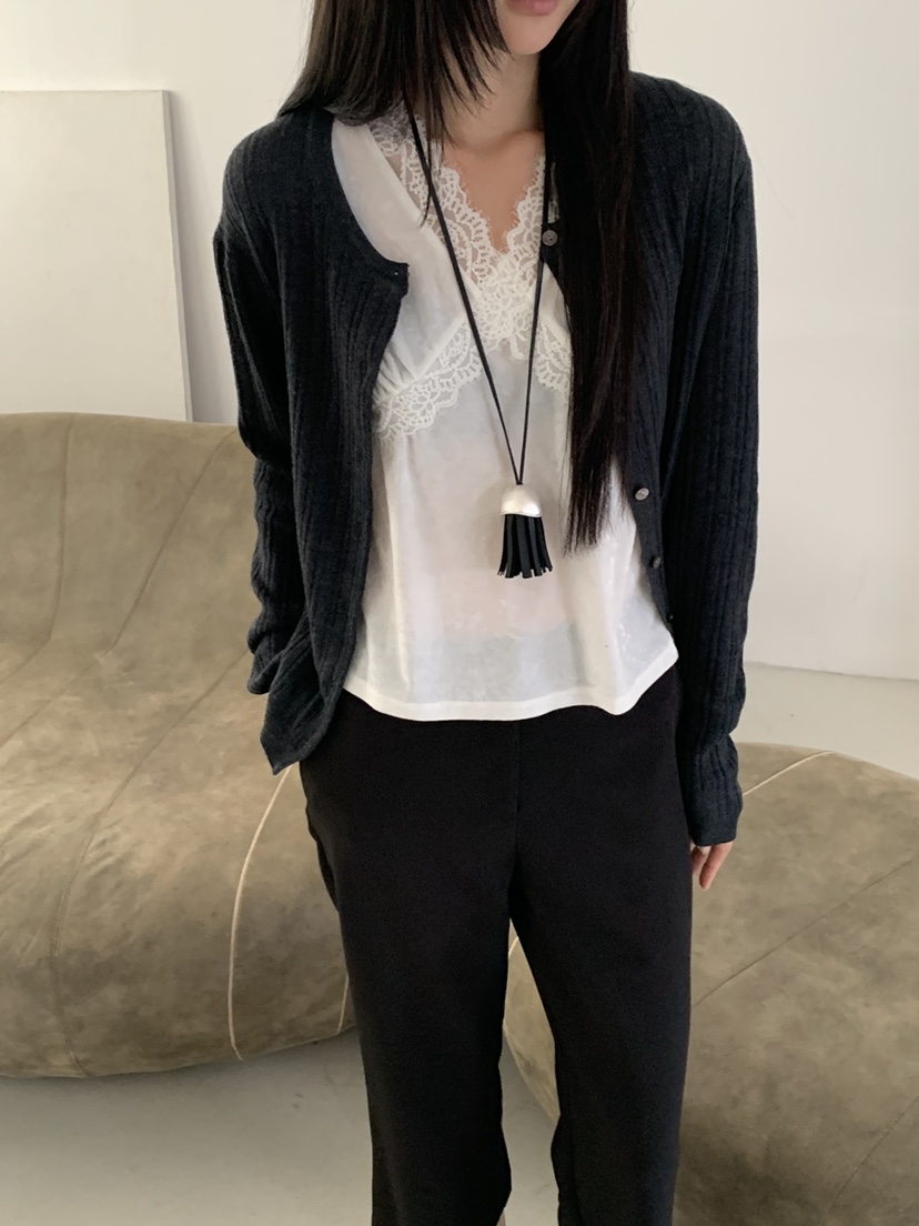 RIVER RAIN東大門直郵女裝新款休閑人氣針織衫柔軟開衫羅紋RIVER RAIN針織衫