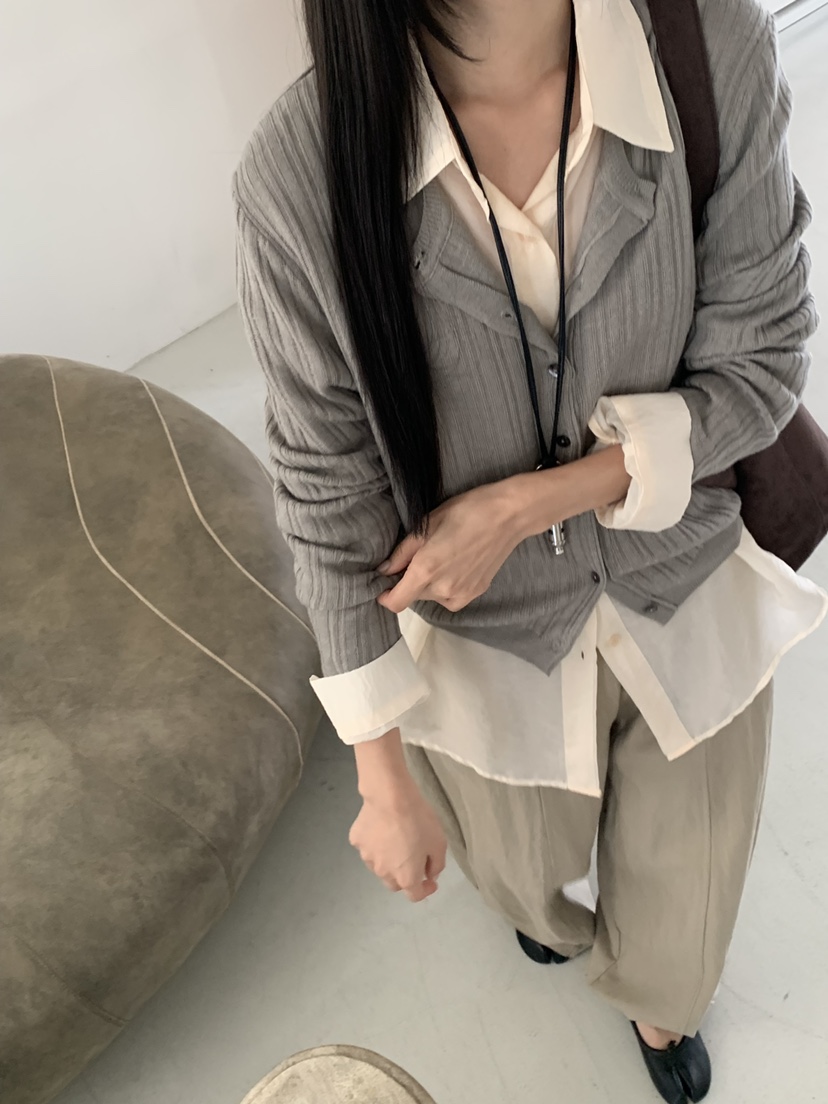 RIVER RAIN東大門直郵女裝新款休閑人氣針織衫柔軟開衫羅紋RIVER RAIN針織衫