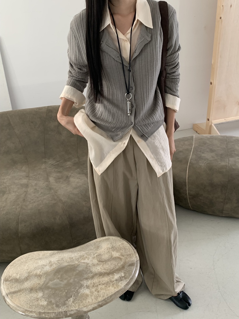 RIVER RAIN東大門直郵女裝新款休閑人氣針織衫柔軟開衫羅紋RIVER RAIN針織衫