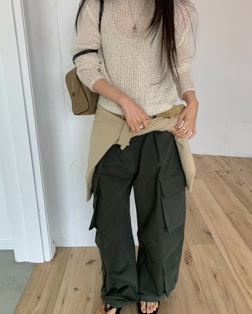 J SHOP東大門實拍女裝新品熱賣時尚休閑真品推薦休閑褲口袋J_SHOP休閑褲