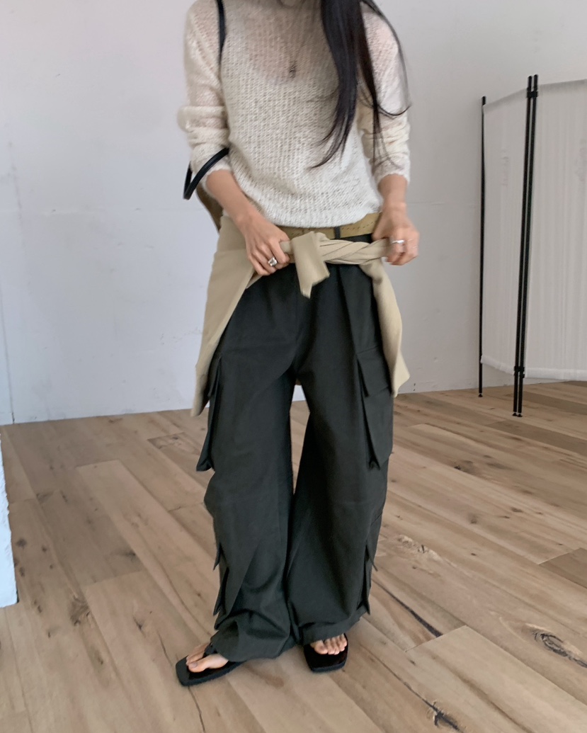 J SHOP東大門實拍女裝新品熱賣時尚休閑真品推薦休閑褲口袋J_SHOP休閑褲
