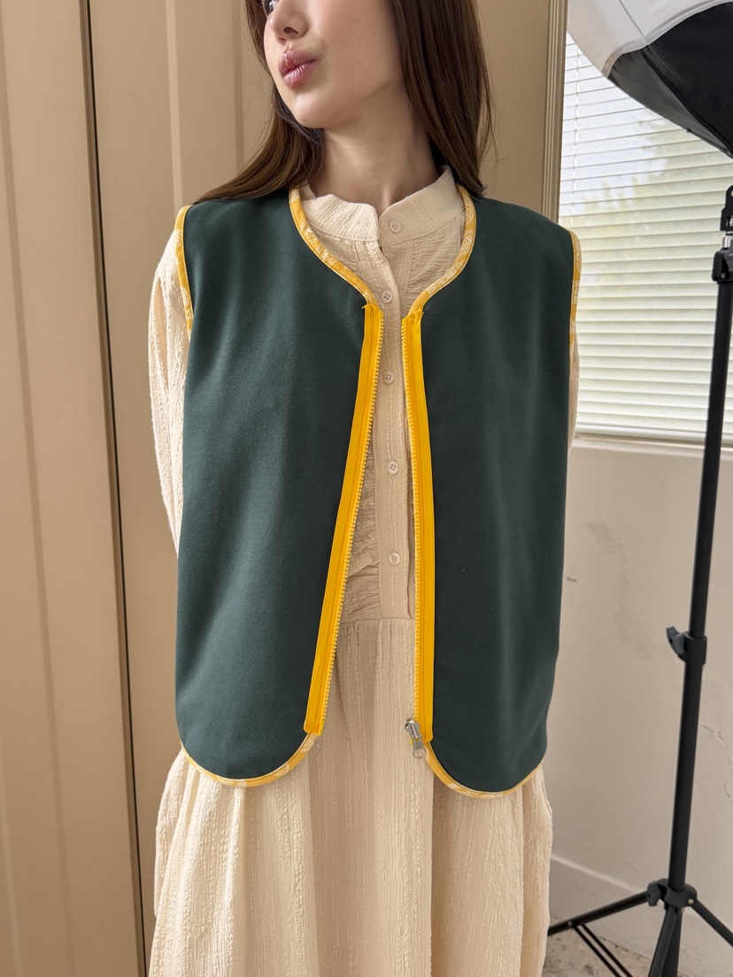 MAISONDEGLORY韓國代購女裝新品休閑時尚真品馬甲花紋雙面Maison de glory馬甲