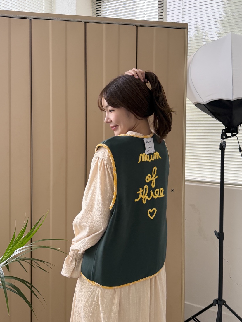 MAISONDEGLORY韓國代購女裝新品休閑時尚真品馬甲花紋雙面Maison de glory馬甲