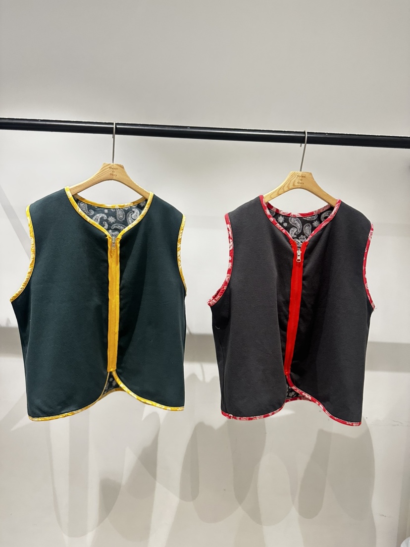 MAISONDEGLORY韓國代購女裝新品休閑時尚真品馬甲花紋雙面Maison de glory馬甲