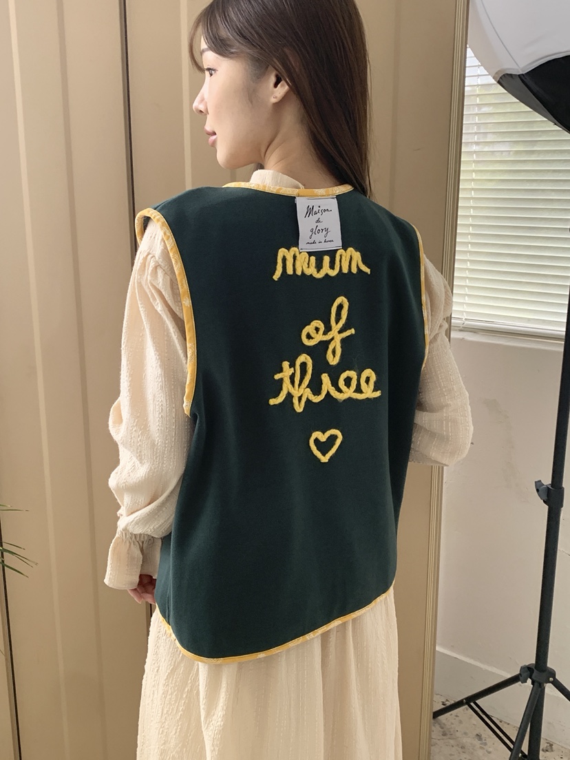 MAISONDEGLORY韓國代購女裝新品休閑時尚真品馬甲花紋雙面Maison de glory馬甲