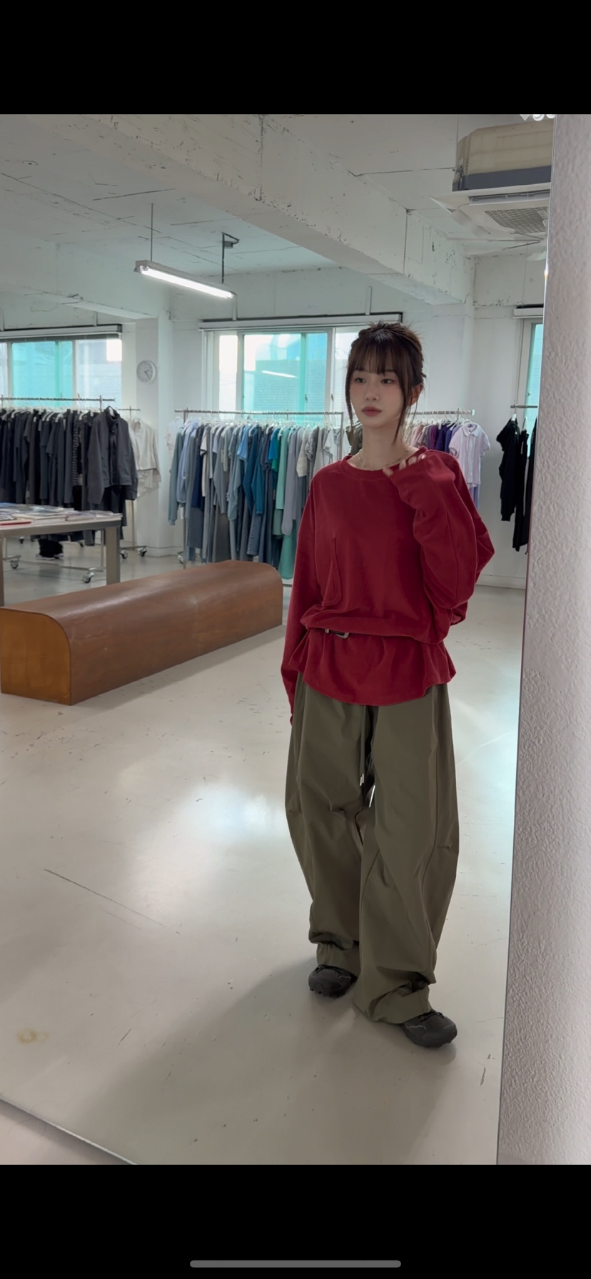 77東大門實拍女士新品熱賣休閑推薦時尚真品人氣長袖T恤77長袖T恤