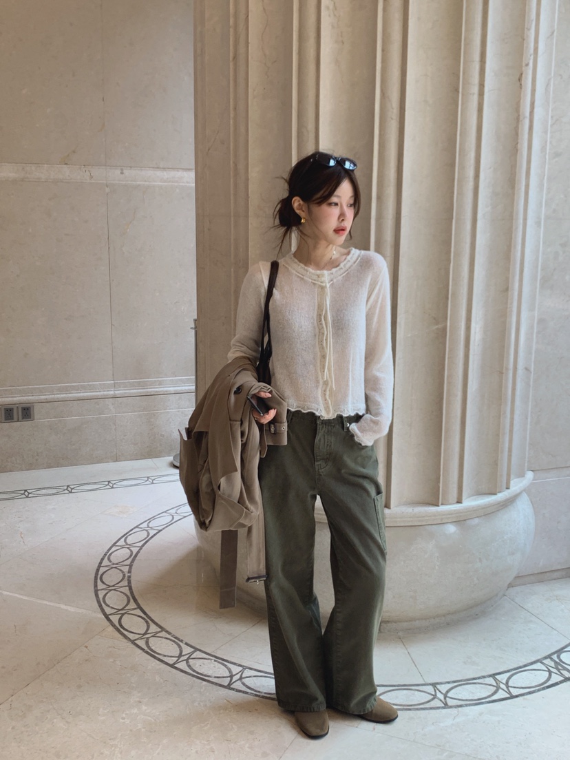 LA CREME東大門代購女士新款人氣真品推薦熱賣休閑褲染色LA CREME休閑褲