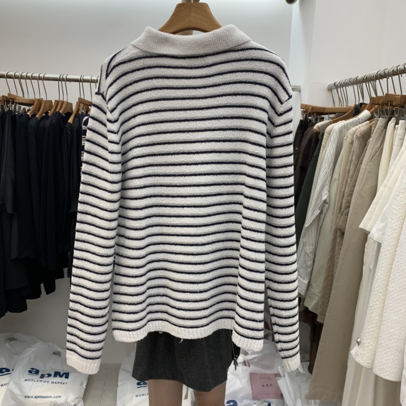 DRESS ROOM東大門實拍女裝新品時尚人氣休閑真品衛衣條紋DRESS ROOM衛衣