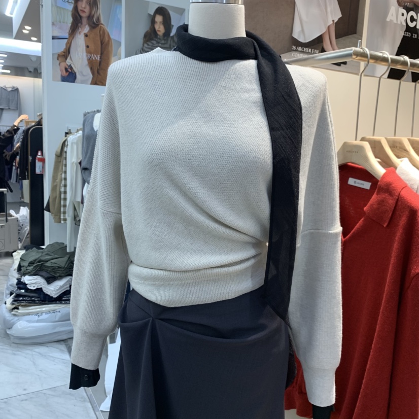 ARCHER韓國直郵女裝新品人氣休閑真品推薦針織衫不對稱斗篷ARCHER針織衫