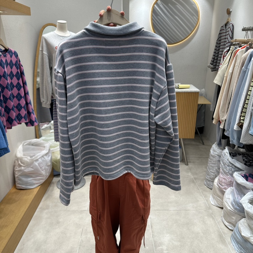 NEAR韓國直郵女士新款休閑時尚真品人氣推薦熱賣長袖T恤翻領NEAR長袖T恤
