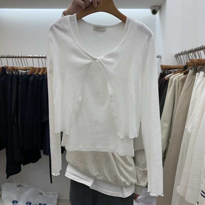 DRESS ROOM東大門實拍女士新款時尚真品熱賣套裝荷葉邊層疊DRESS ROOM套裝圖色1