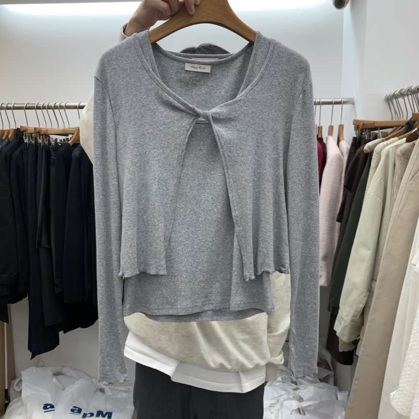 DRESS ROOM東大門實拍女士新款時尚真品熱賣套裝荷葉邊層疊DRESS ROOM套裝圖色2
