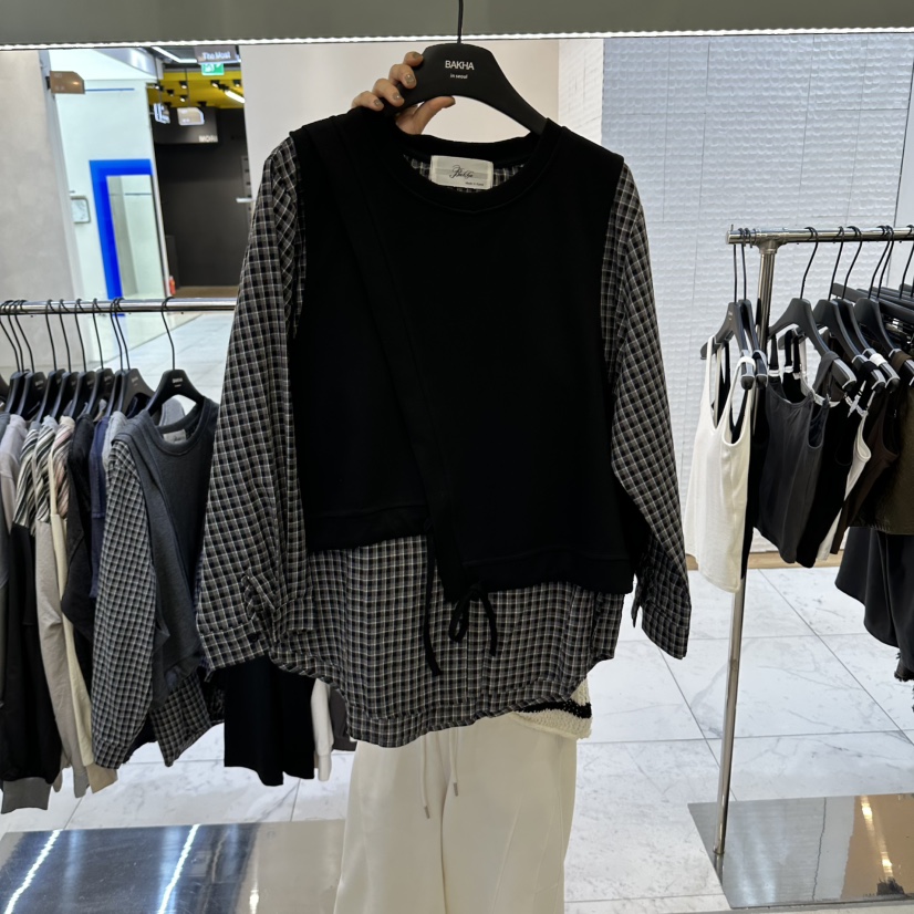 BAKHA東大門實拍女士新品推薦人氣時尚熱賣襯衫蕾絲衫假兩件CHARLES THE SECOND/CHEAP-CHIC襯衫/蕾絲衫圖色1