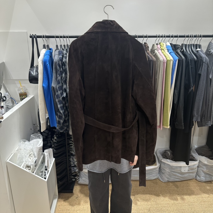 GARDEN LAYER東大門代購女士新品熱賣真品夾克含腰帶真麂皮GARDEN LAYER夾克