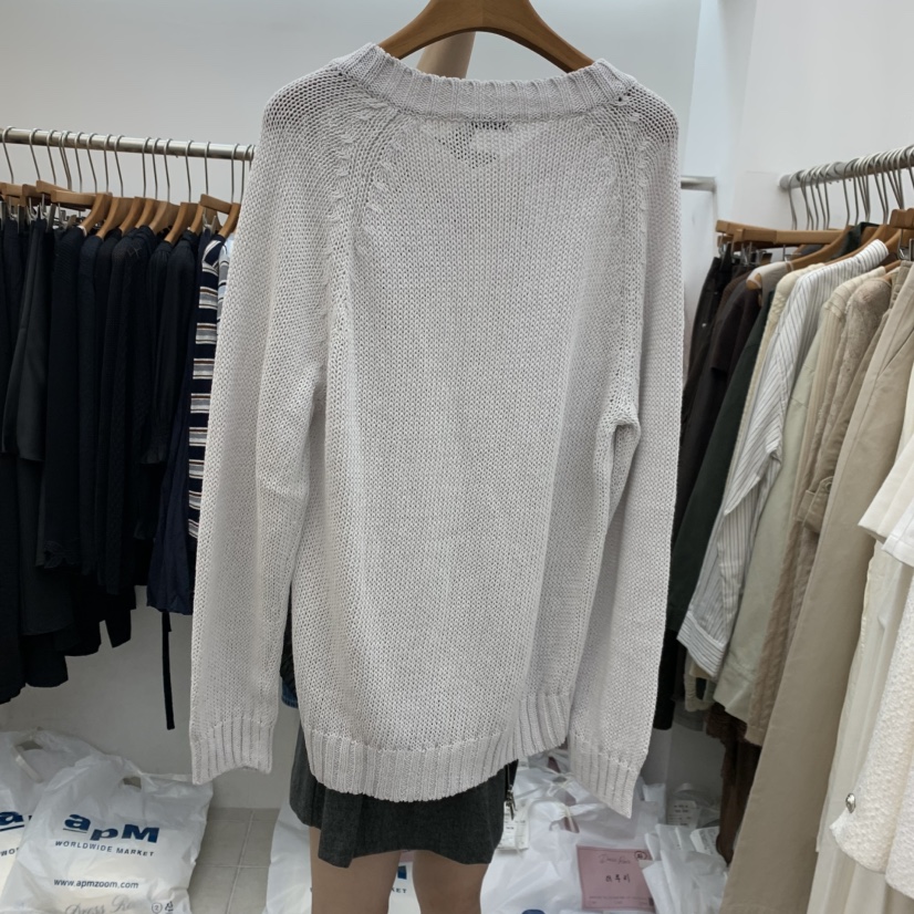 DRESS ROOM韓國代購女裝新款推薦真品人氣休閑針織衫V領DRESS ROOM針織衫