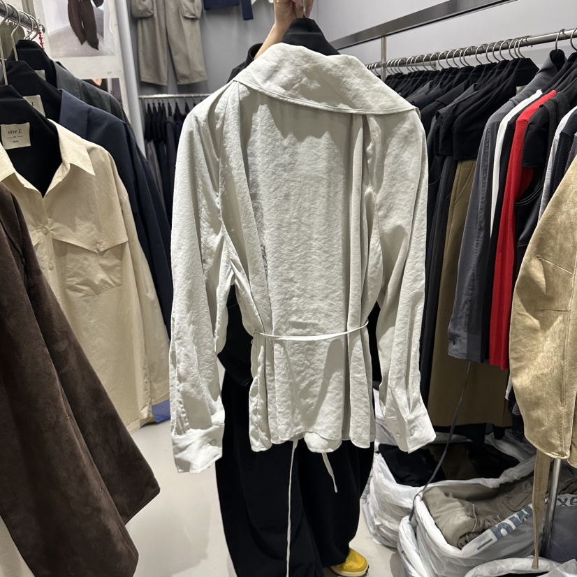 VIVEL東大門實拍女裝新品熱賣人氣休閑推薦襯衫蕾絲衫含腰繩VIVEL襯衫/蕾絲衫